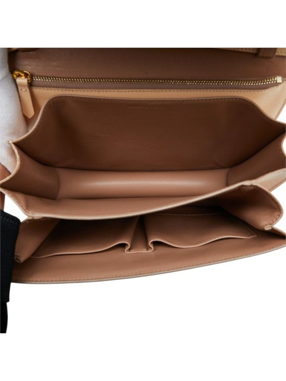 Celine Classic Box Crossbody Shoulder Bag Beige Leather - Picture 7 of 9